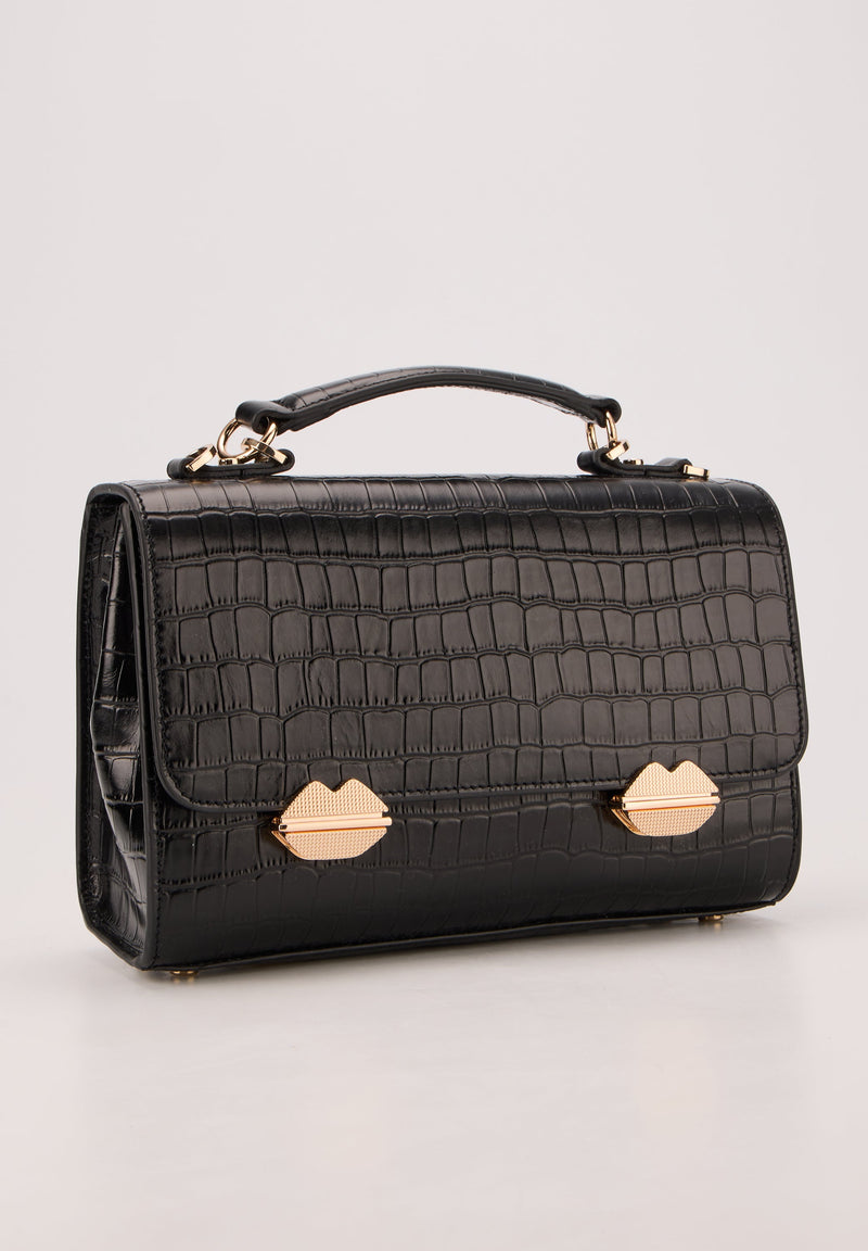 Sac With A Kiss - Croco Noir