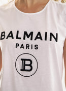 Balmain - Débardeur Logo - Noir Blanc - Femme