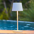 Abby - Lampe De Table Sans Fil - Acier - Blanc
