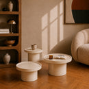 Table d'appoint Nora laquée blanche en MDF, D50 cm
