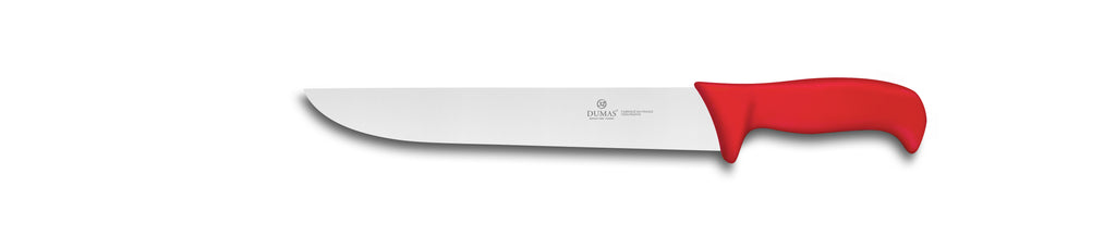 De Buyer – Thermo - Fleischermesser Umspritzt - Edelstahl - Rot, Küchenmesser mit einer Stahlklinge und einem rotem Griff