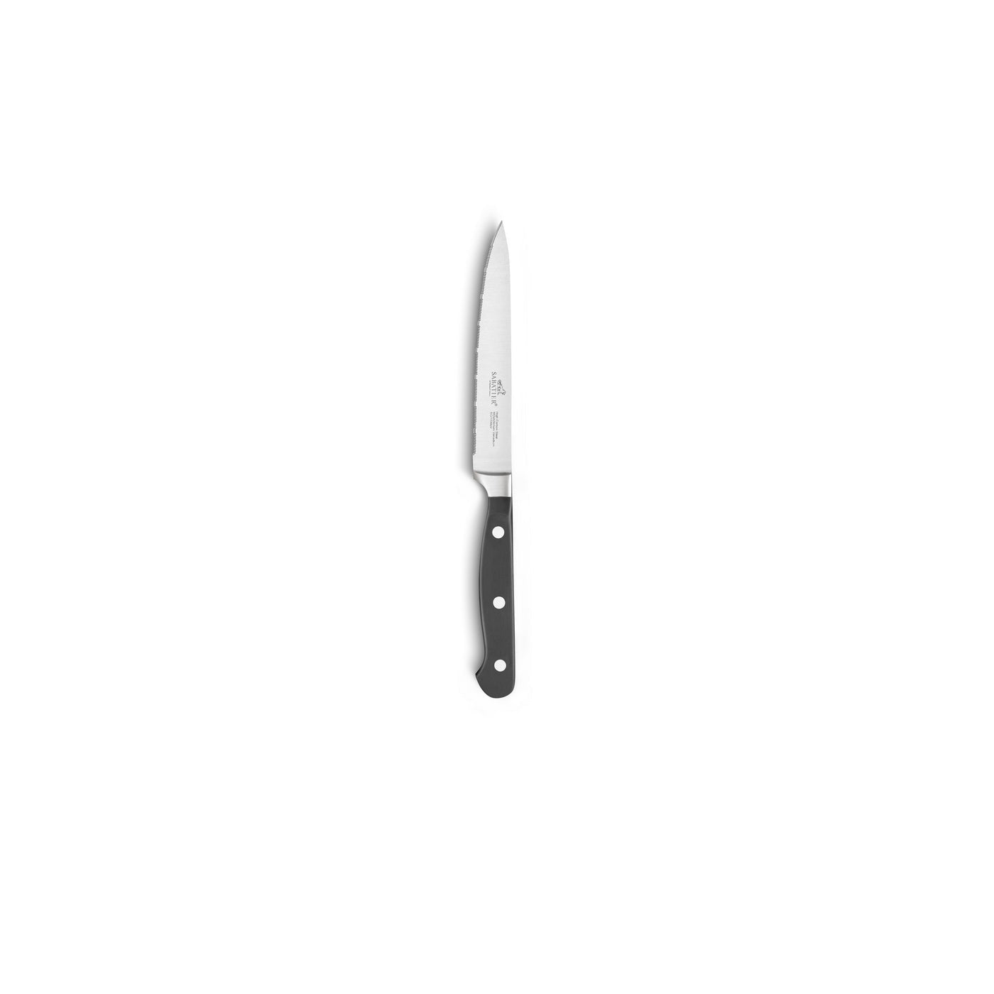 Pluton Universal Knife Micro-Serrated Blade Stainless Steel Rivets 13 Cm