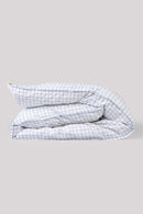 Housse de couette percale de coton carreaux bleus Les pensionnaires