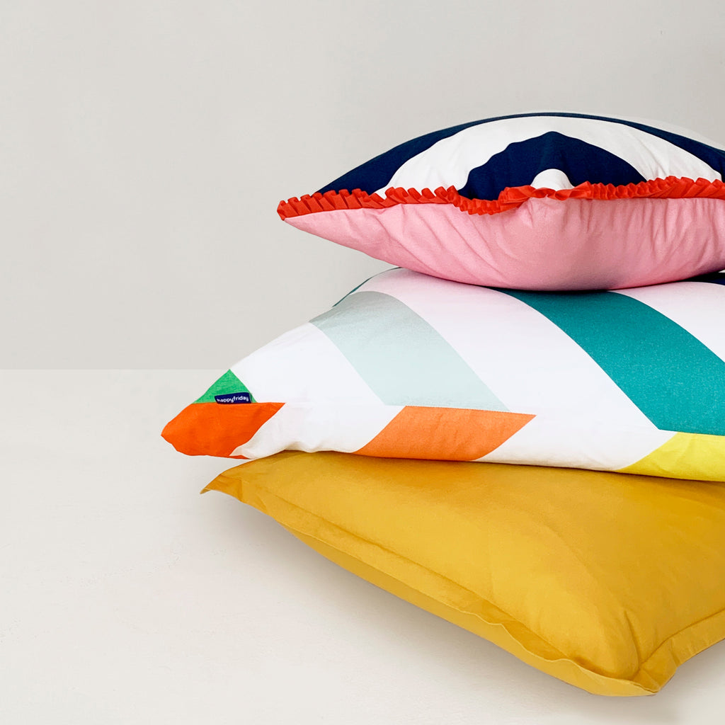 Happy Stripes Decorative Cushion Cover - Multicoloured