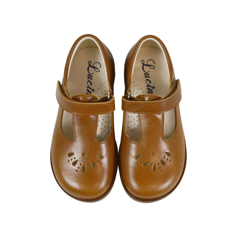 Chaussures Salomé Scratchs Resistantes Alma New - Cuir Camel - Fille