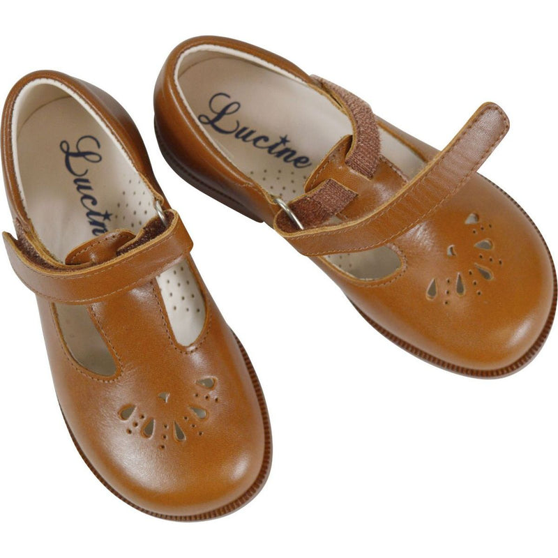 Chaussures Salomé Scratchs Resistantes Alma New - Cuir Camel - Fille