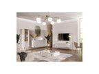 Mathilde - Coffee Table with 2 Drawers - Marble-Effect Top and Gold Legs
