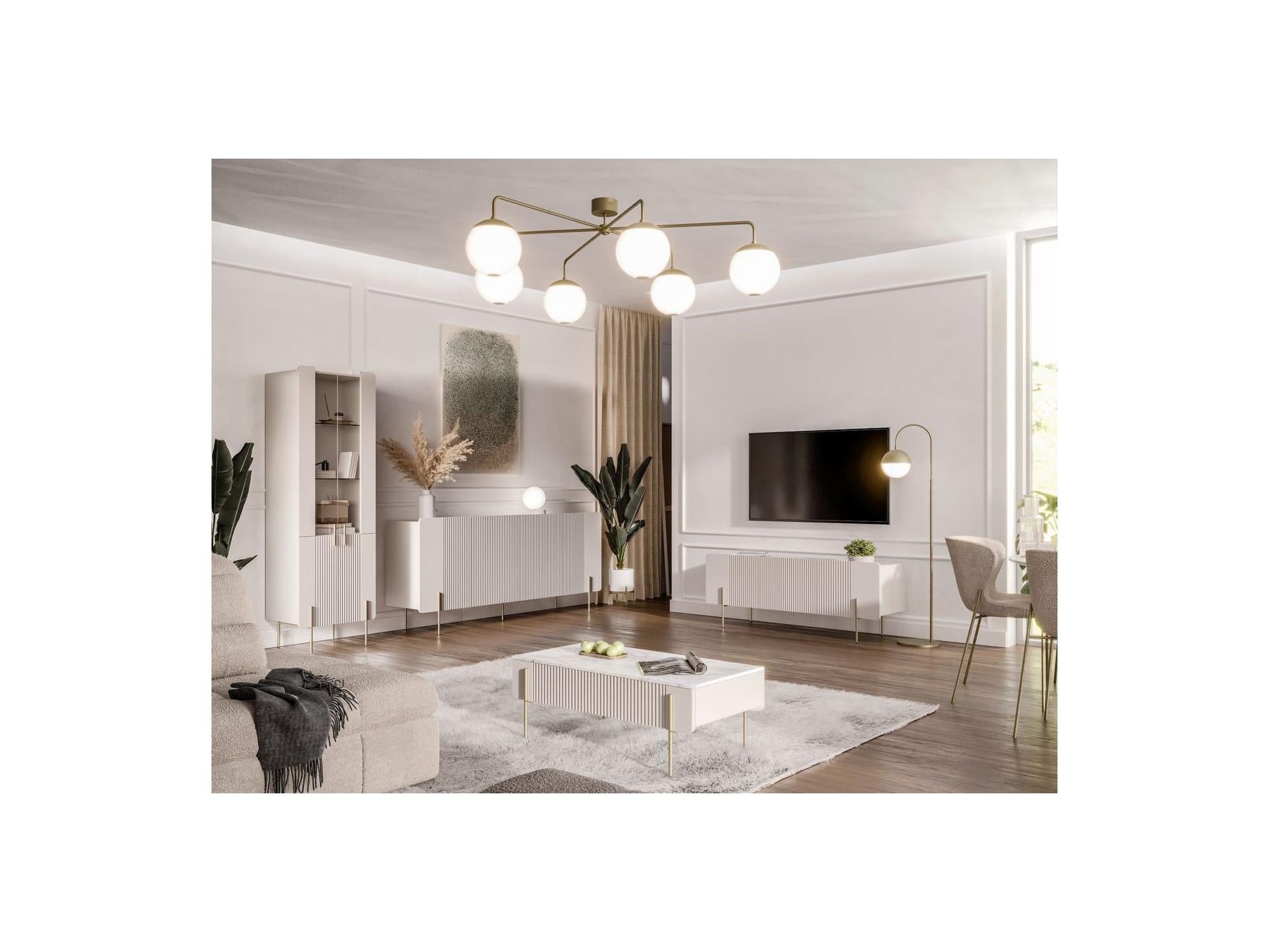 Mathilde - Mueble vitrina de 2 puertas - Patas doradas