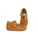 Chaussures À Scratchs Souples Helios Perfo - Cuir Camel - Mixte