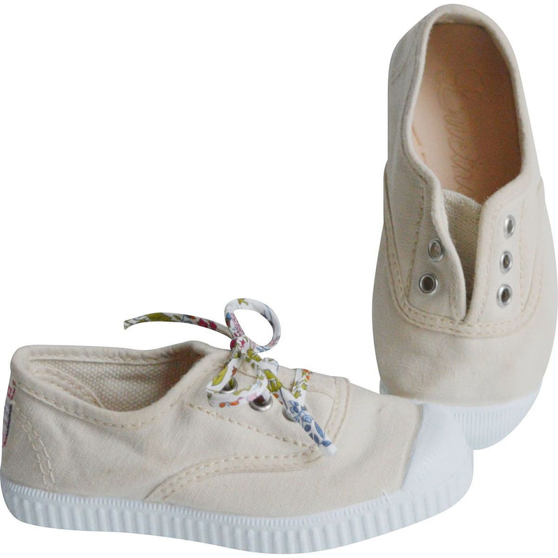 Chaussures Baskets Tennis En Toiles À Lacets Et Élastiques - Beige - Mixte