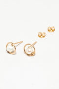 Swan Stud Earrings - Cultured Pearl