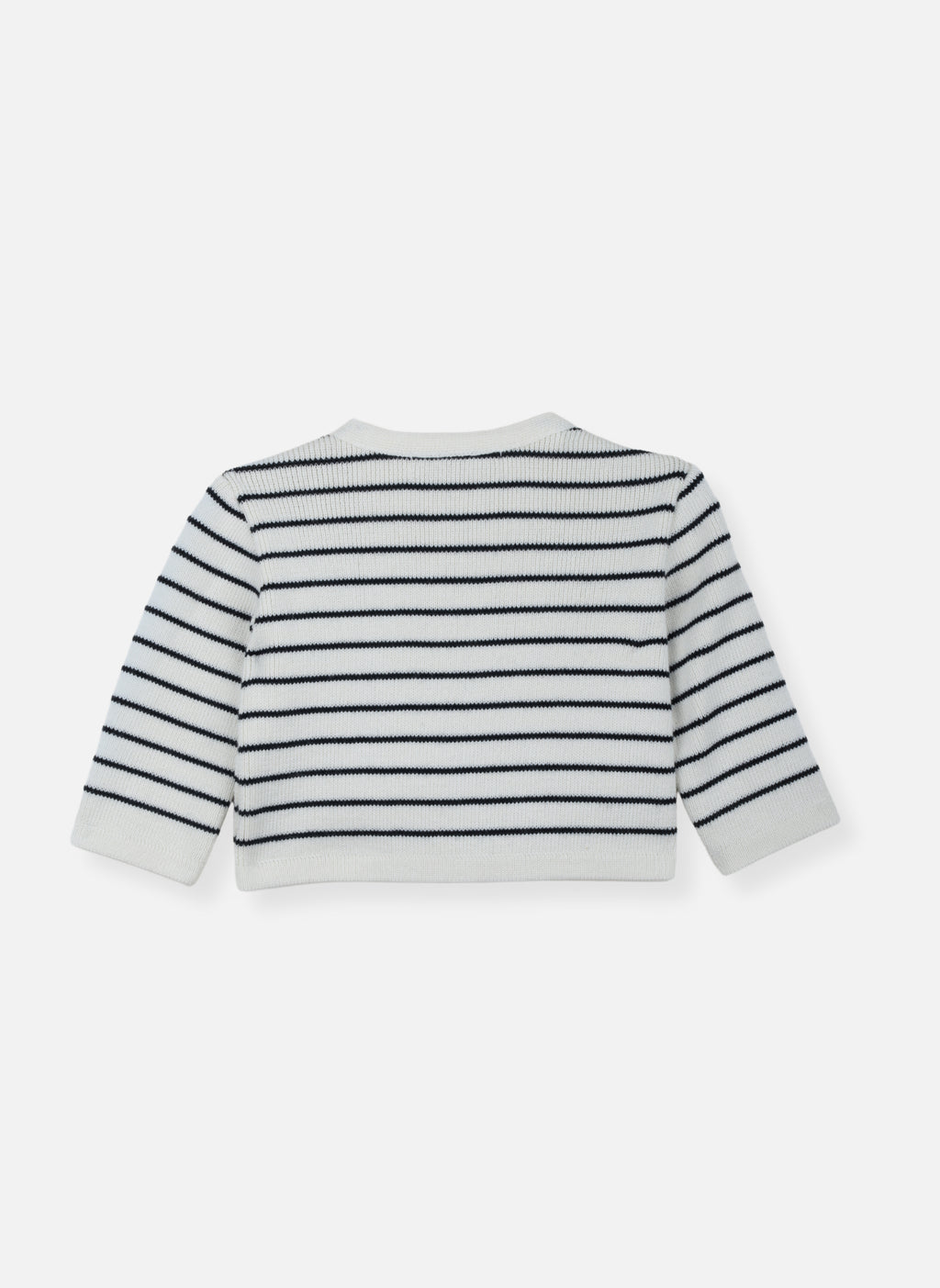 Cardigan En Laine Mélangée Petits Marins - Écru À Rayures Marines