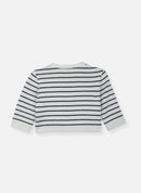 Cardigan En Laine Mélangée Petits Marins - Écru À Rayures Marines