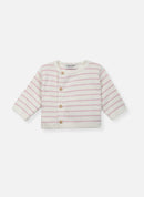 Cardigan En Laine Mélangée Petits Marins - Écru À Rayure Rose Perle