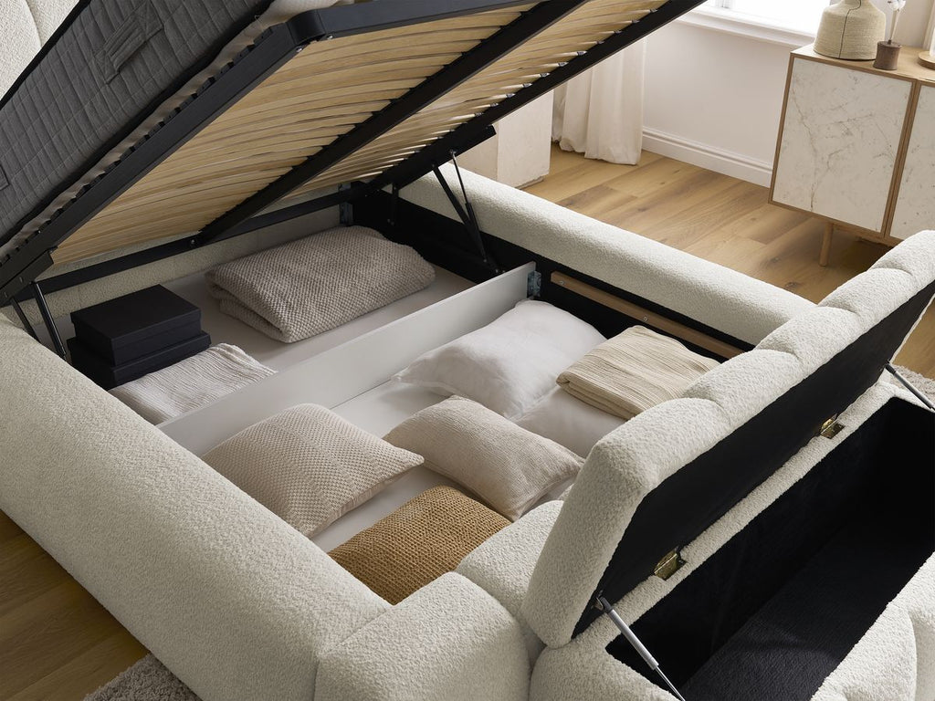 Denali - Lit Coffre - Tissu Bouclette + Bout De Lit