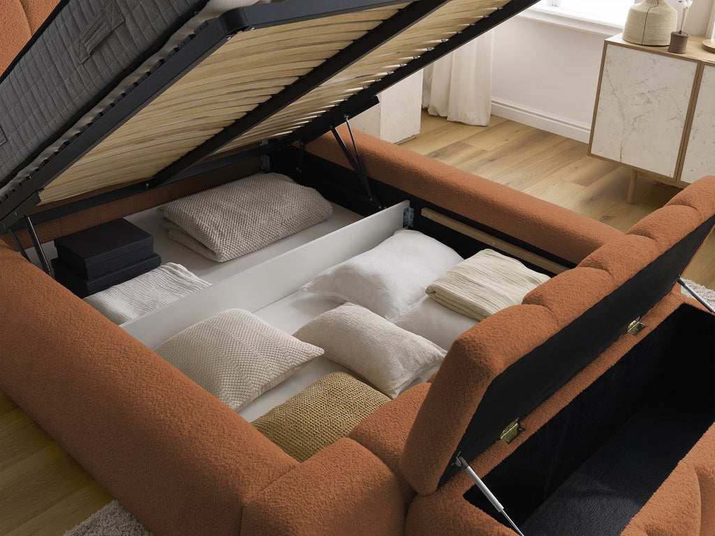 Denali - Lit Coffre - Tissu Bouclette + Bout De Lit