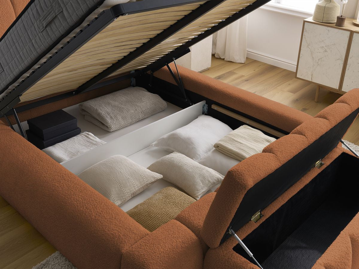 Denali - Lit Coffre - Tissu Bouclette + Bout De Lit