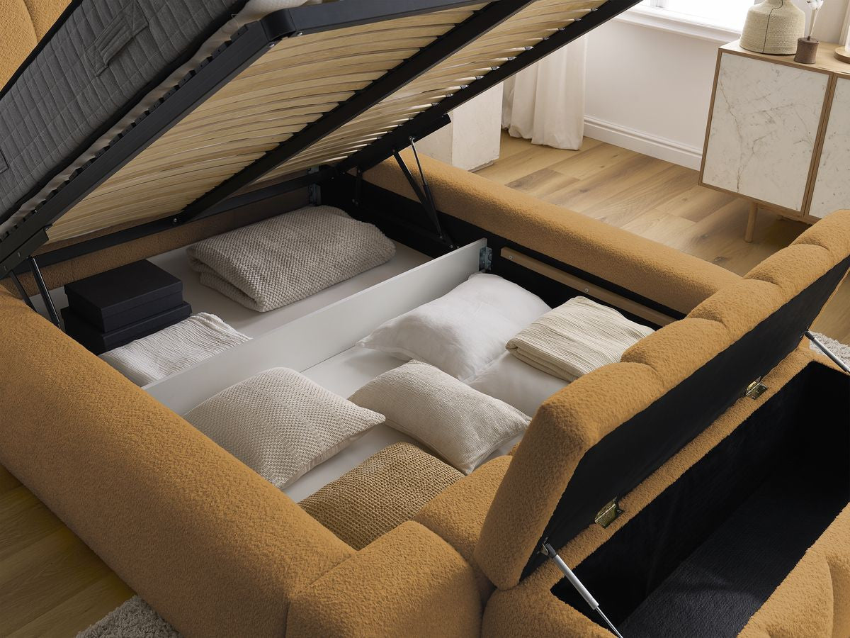 Denali - Lit Coffre - Tissu Bouclette + Bout De Lit
