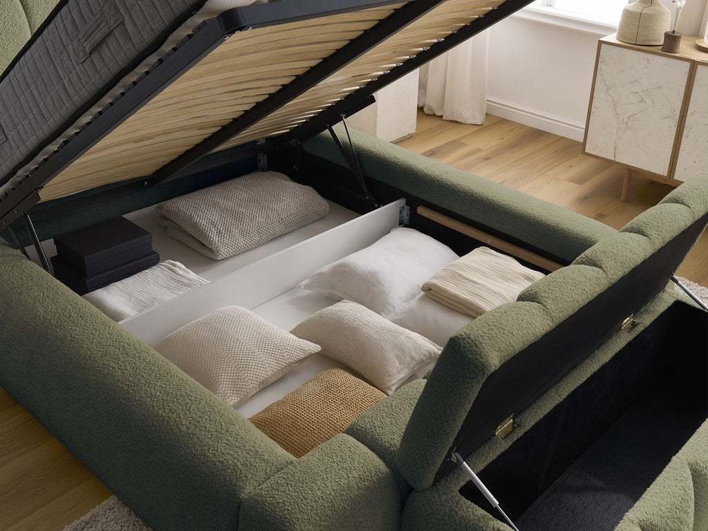 Denali - Lit Coffre - Tissu Bouclette + Bout De Lit