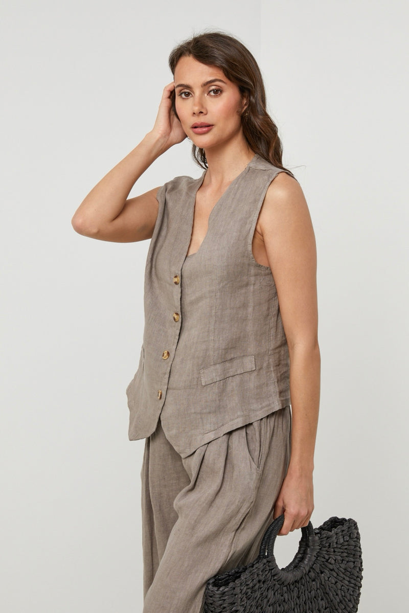 Chaleco - Taupe - Mujer