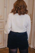 Gabin Navy Velvet Shorts