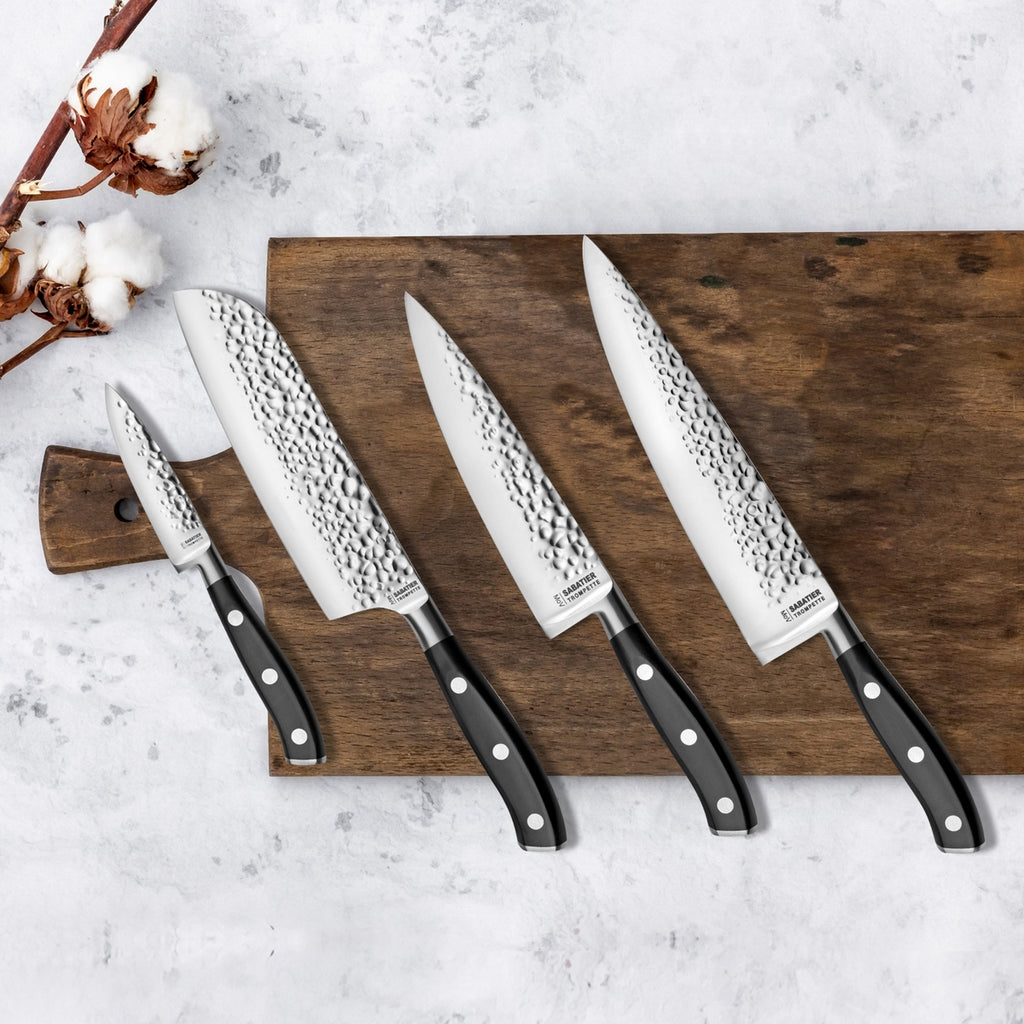 Carbon - Couteau De Chef Martelé Avec Protection De Lame