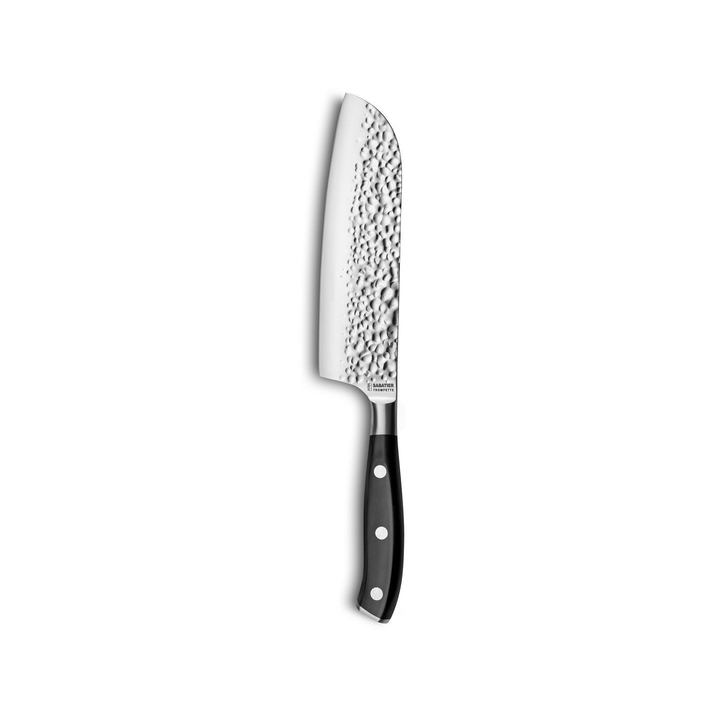 Carbon - Couteau Santoku Martelé Avec Protection De Lame - 18cm