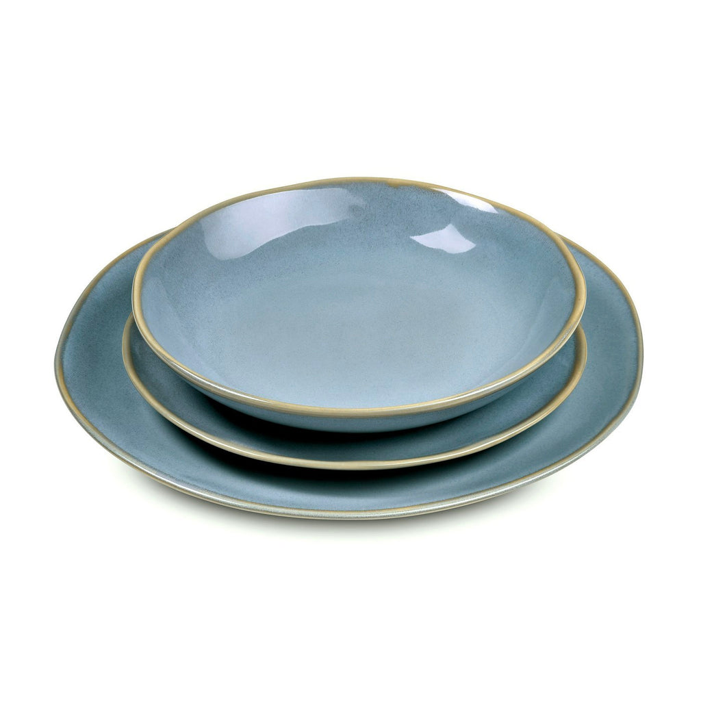 Egée - Servicio de 18 piezas - Gres - Azul