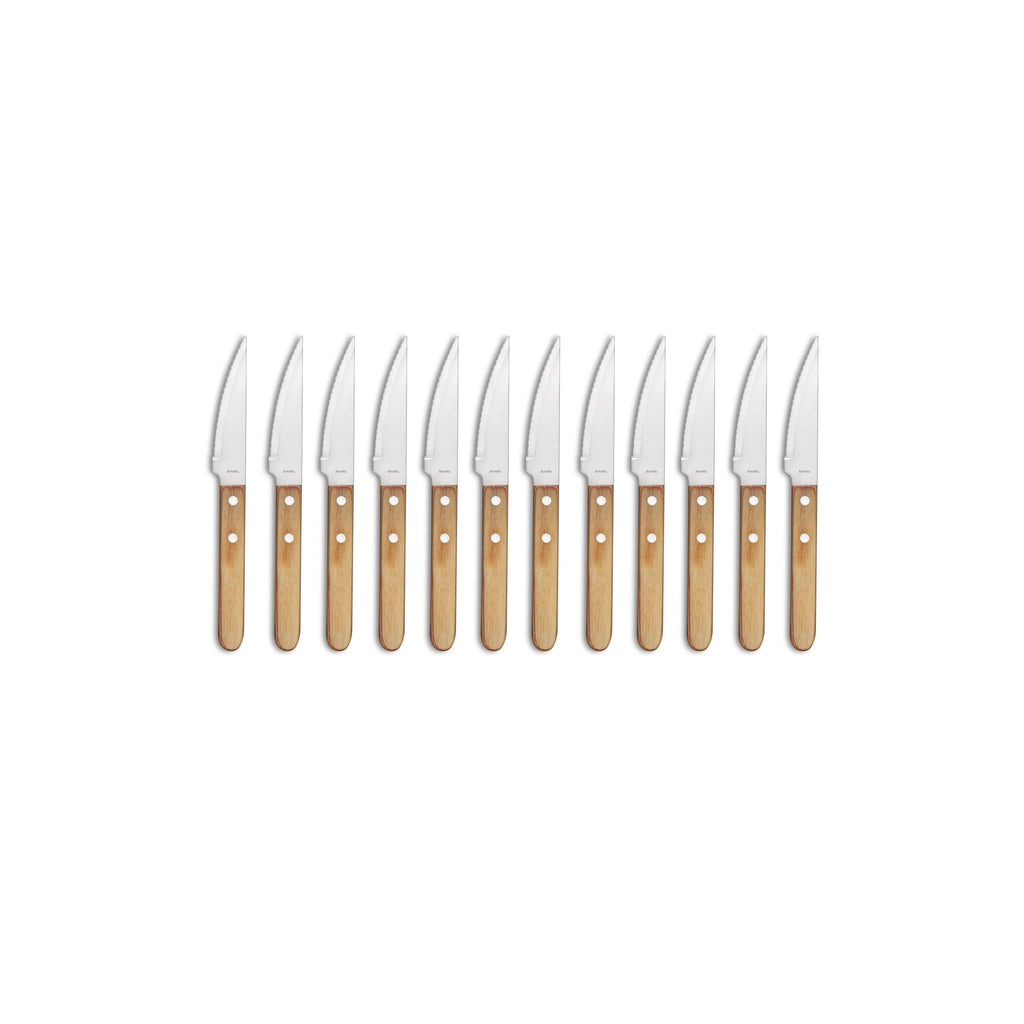 Steak Pizza - Set De 12 Couteaux Jumbo Pizza - Bois