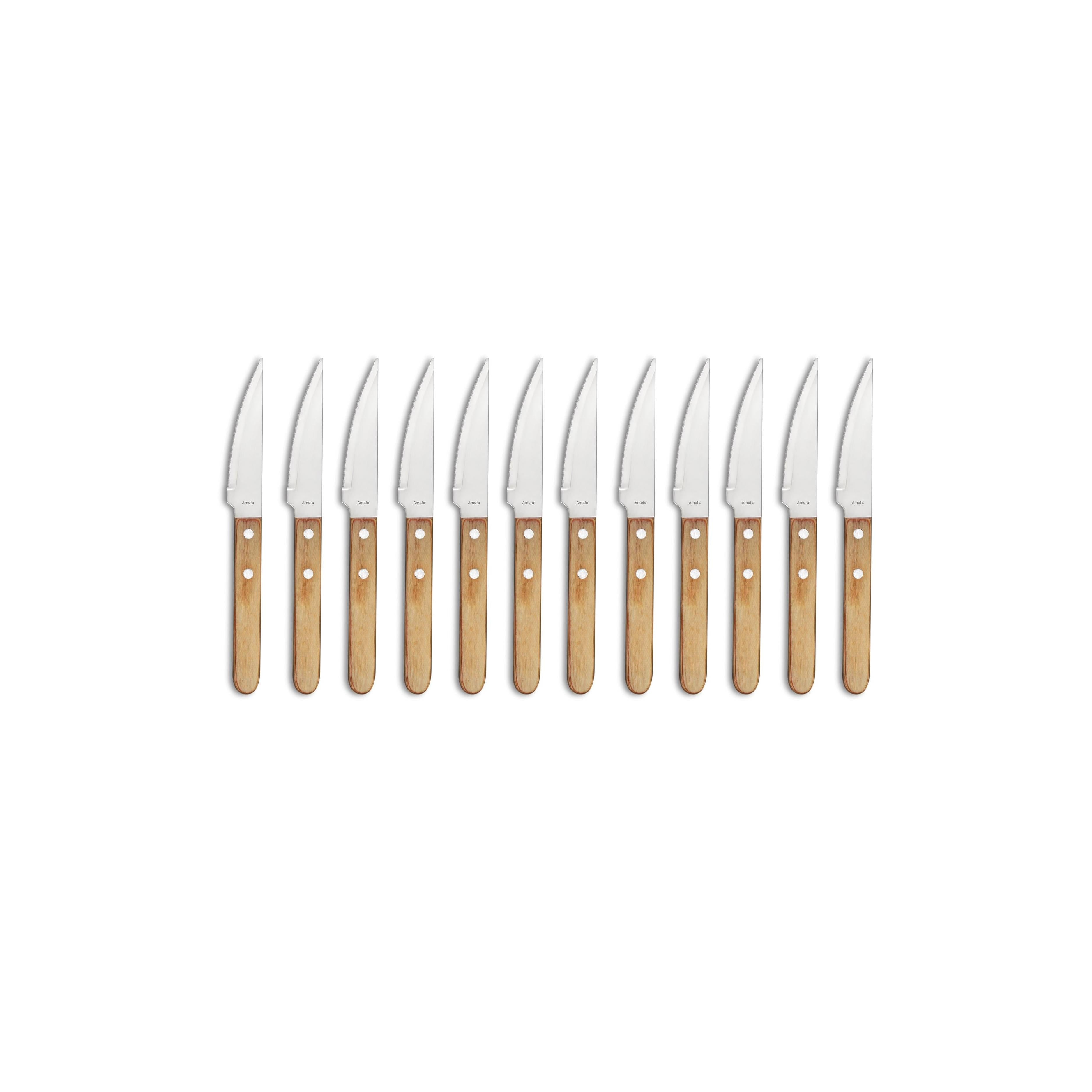 Steak Pizza - Set De 12 Couteaux Jumbo Pizza - Bois