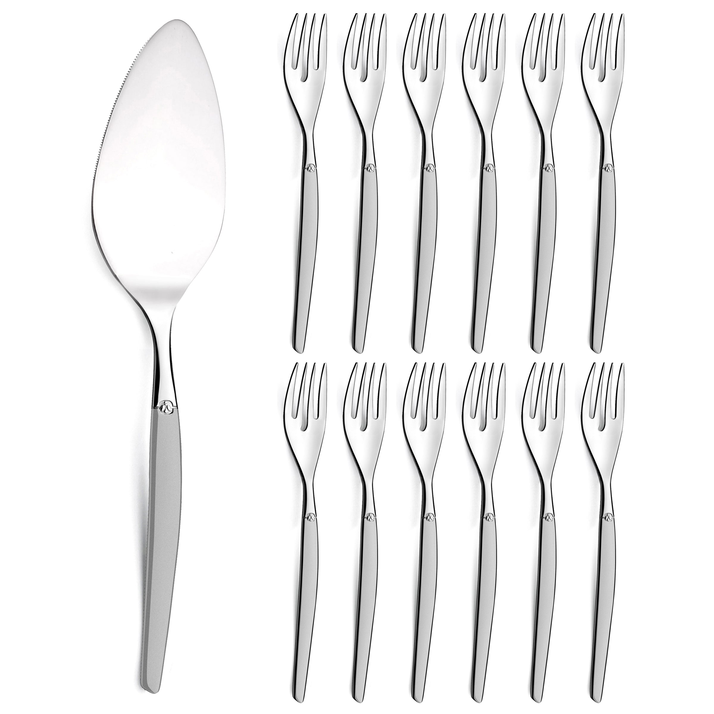 Aventure Noir - 14 Piece Cake Set - Stoneware/Stainless Steel - Black