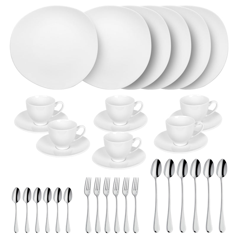 Ensemble Dessert & Goûter 30 Pièces - Sven - Blanc