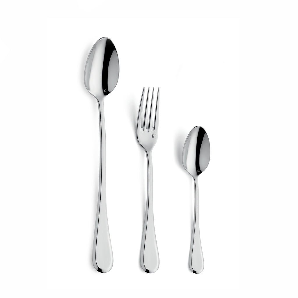 Sven Blanc - Ensemble Dessert & Goûter 30 Pièces - Porcelaine/Acier Inoxydable - Blanc