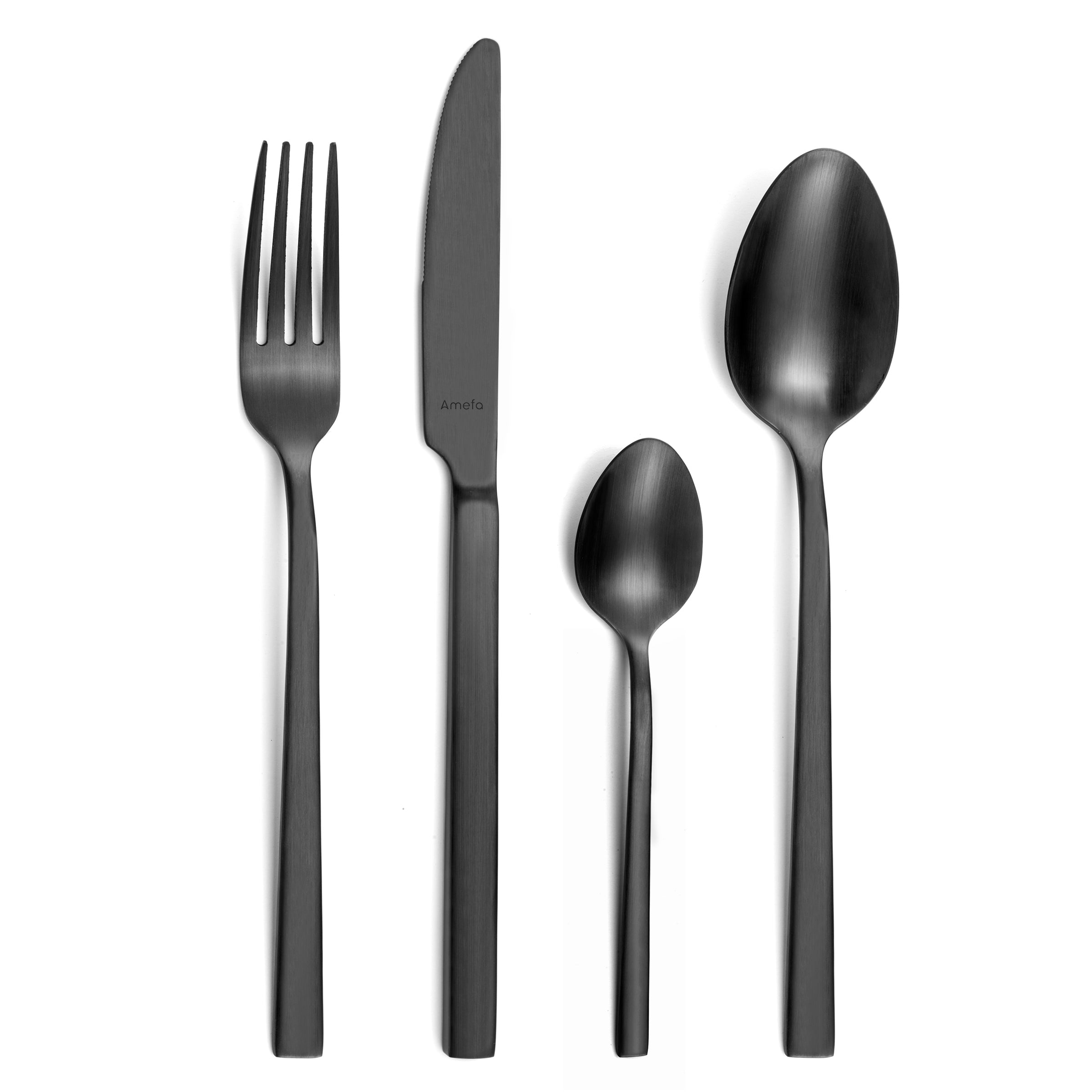 Nordic - Juego de cubiertos negro de 32 piezas - Acero inoxidable - Negro