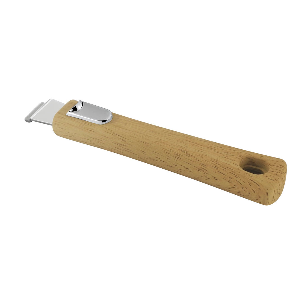 Malice - Série De 3 Casseroles Avec Poignée Effet Bois Clair - 16/18/20cm - Inox