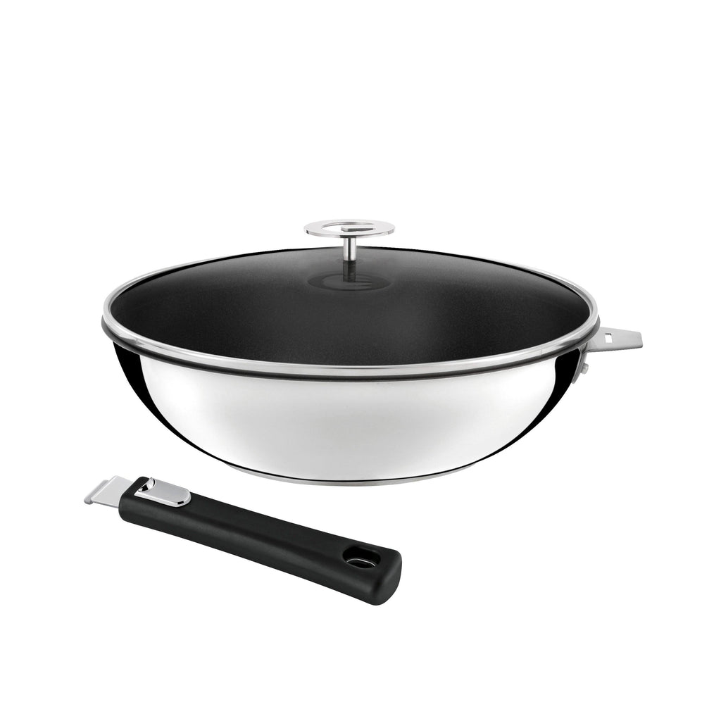 Malice - Wok 28 Cm - Ceramic Coating, Lid & Handle - Black
