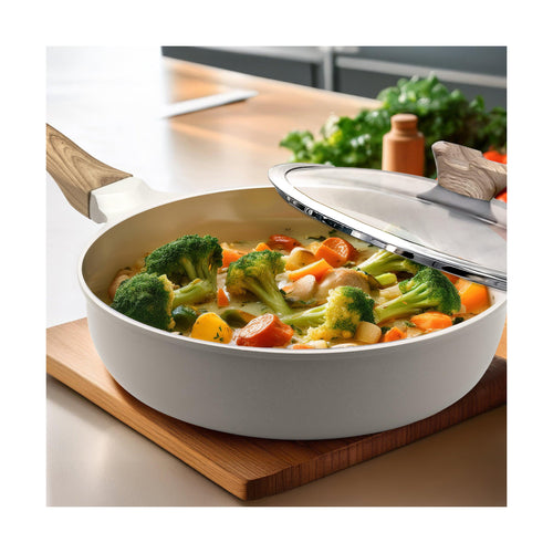 Mythic - Sauteuse 24 Cm - Revêtement En Céramique Blanche