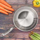 Gourmet - Lot De 1 Poêle Inox 28cm, 1 Sauteuse Inox 24 cm, 1 Pierre D'Argent® Citron 300 G (Entretien De L'Inox)