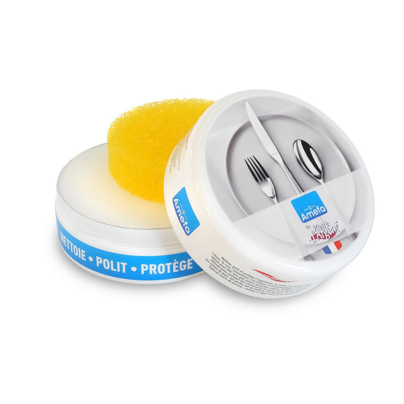 Gourmet - Lot De 1 Poêle Inox 28cm, 1 Sauteuse Inox 24 cm, 1 Pierre D'Argent® Citron 300 G (Entretien De L'Inox)