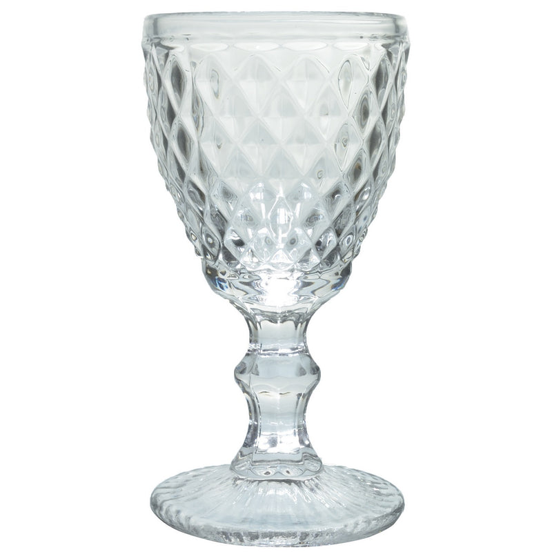Set of 6 Stemmed Glasses 20 Cl - Rhinestones - Translucent