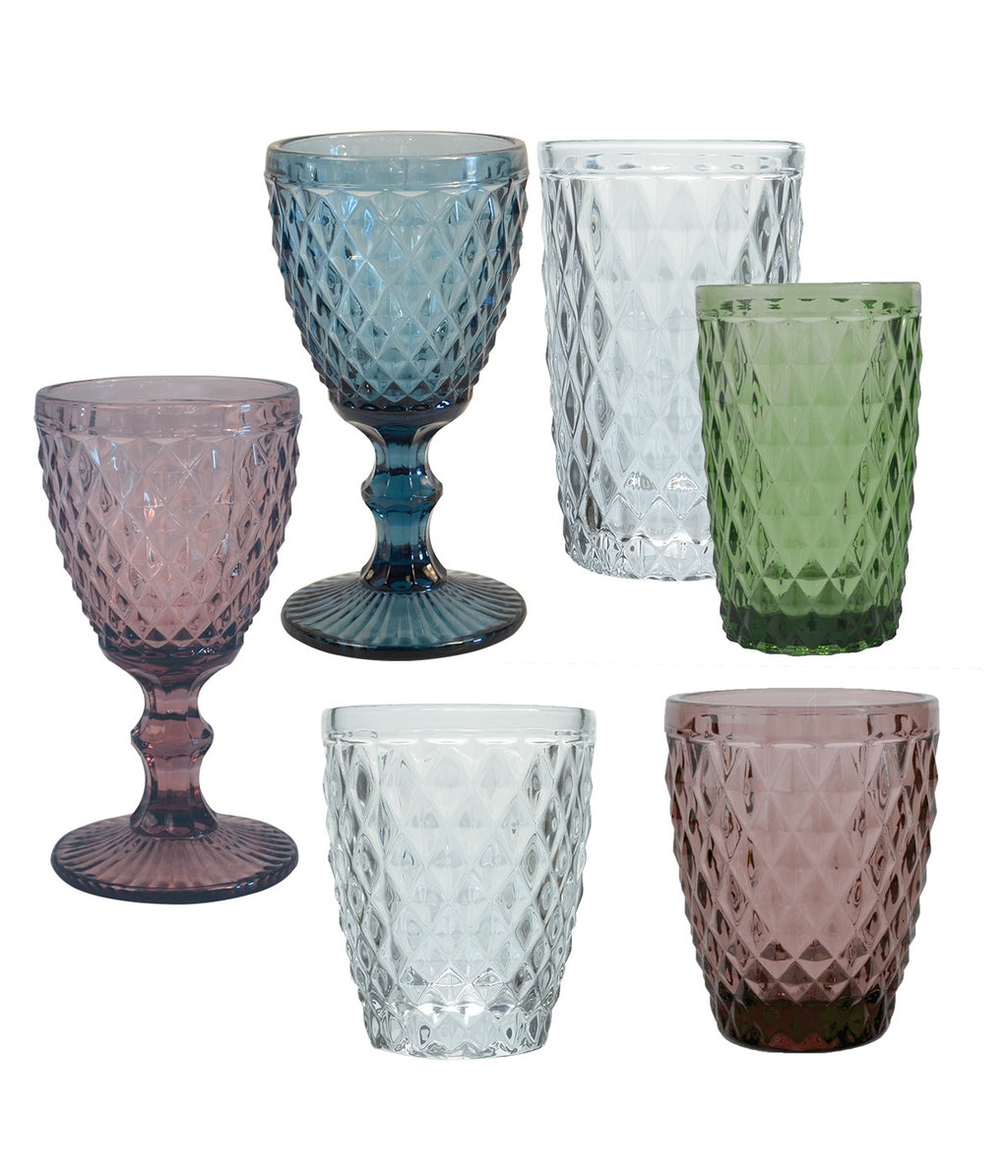Strass Ambre - Lot De 6 Gobelets 22 Cl - Verre Pressé - Ambre