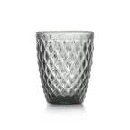 Strass Fumé - Lot De 6 Gobelets 22 Cl - Verre Pressé - Gris
