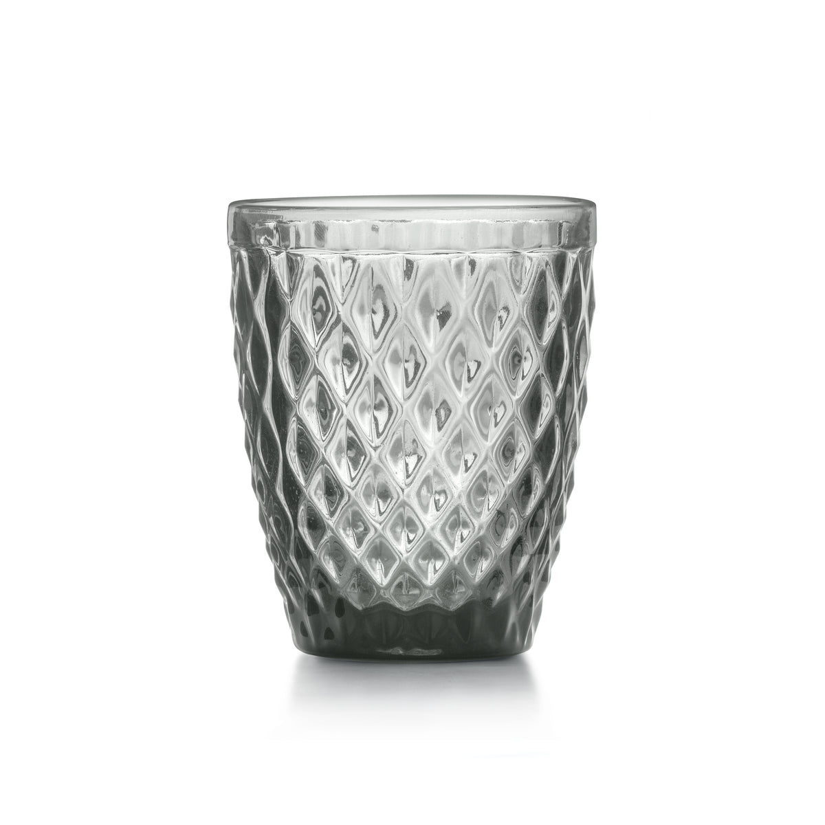 Strass Fumé - Lot De 6 Gobelets 22 Cl - Verre Pressé - Gris