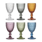 Strass Fumé - Lot De 6 Verres À Pieds 20 Cl - Verre Pressé - Gris