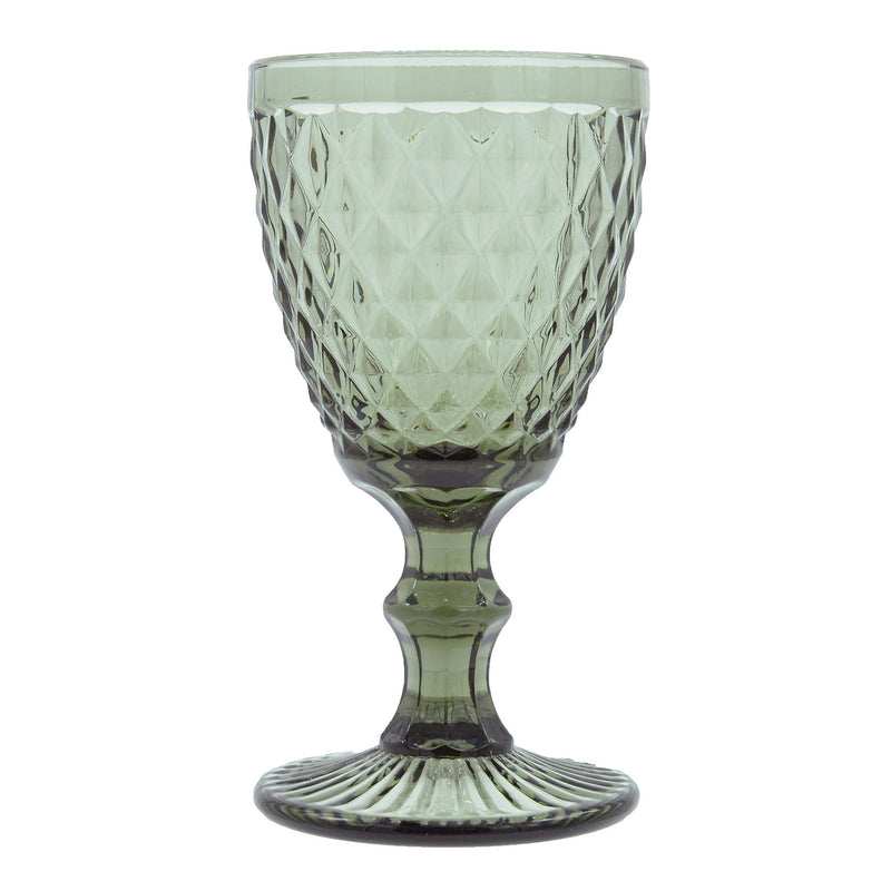 Set of 6 20 Cl Stemmed Glasses - Rhinestones - Gray