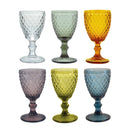 Set of 6 Stemmed Glasses 20 Cl - Rhinestones - Green