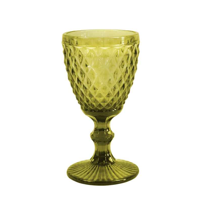 Set of 6 Stemmed Glasses 20 Cl - Rhinestones - Green