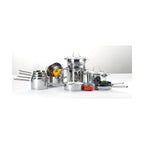 Elysée - 1 Stainless Steel Stockpot 24cm + Lid + 1 Frying Pan 28cm Ceramic Coating