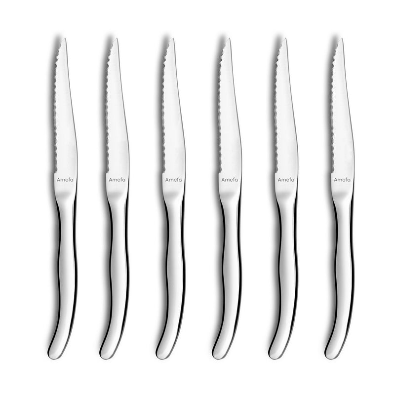 Bloc 6 Couteaux Steak - Virgule - Inox