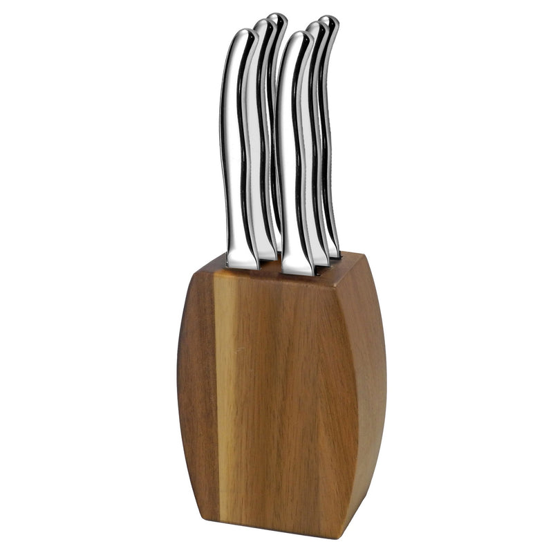 Bloc 6 Couteaux Steak - Virgule - Inox